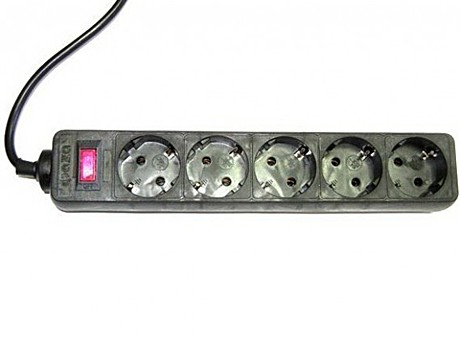 Сетевой  фильтр  ФАZA FOP-05GS-300 черный (5 роз, 3м, 10А)