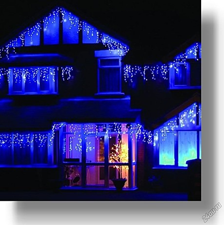 Гирлянда бахрома IC-100B 100LED (син./blue)