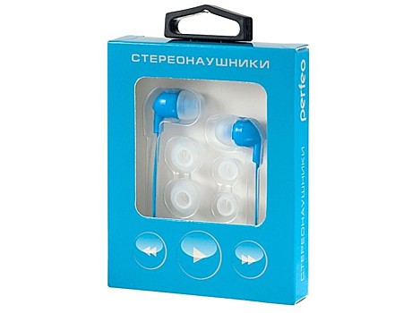 Наушники   Perfeo вакуумные синие IPD